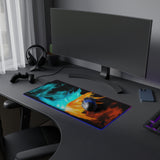 blue and red fire LED Mouse Pad