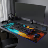 blue and red fire LED Mouse Pad