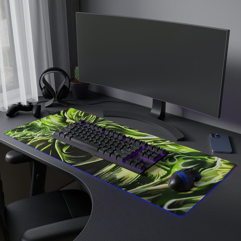 green monkey LED Mouse Pad