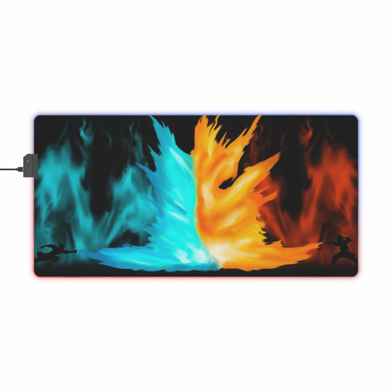 blue and red fire LED Mouse Pad